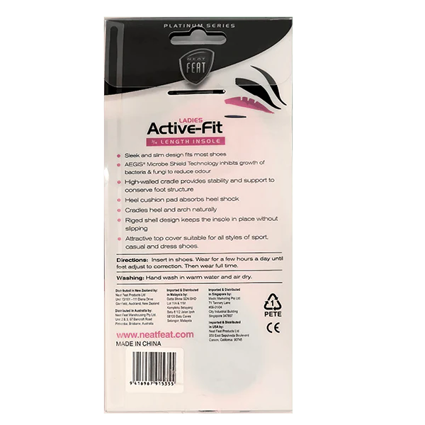 Neat Feat Ladies 3/4 Length Active Fit Insoles