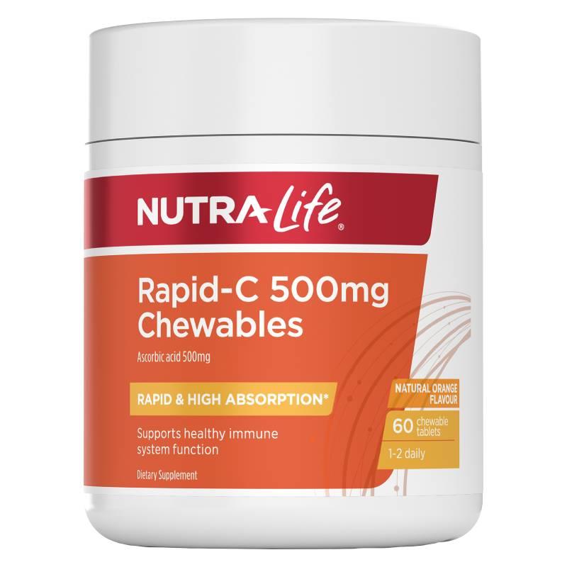Nutra-Life Rapid-C 500mg Chewable Tablets 60