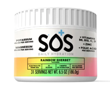 SOS Daily Hydration 31 Servings Rainbow Sherbet