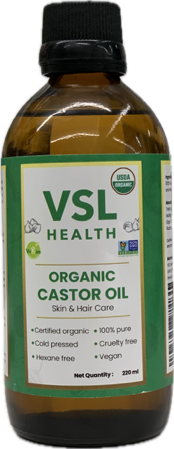 USDA Organic VSL Health Organic Castor Oil 220mL