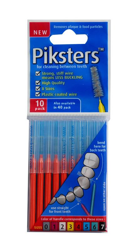 Piksters Interdental Brushes Size 4 Red 1.2mm Tapered 10
