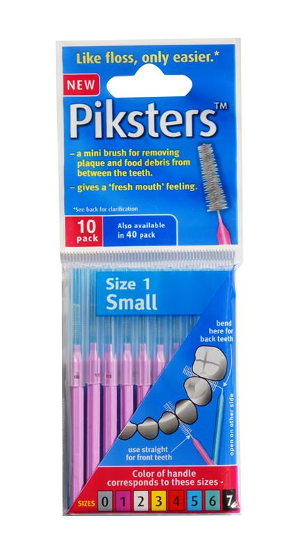 Piksters Interdental Brushes Size 1 Purple Small 0.7mm Straight 10
