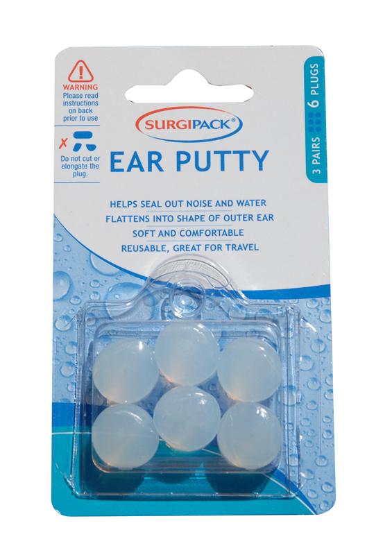 Surgipack Ear Putty Silicone Ear Plugs 3 Pairs
