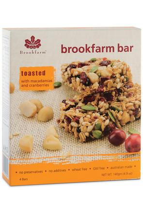 Brookfarm Toasted Macadamia and Cranberry Bars 4 x 35g