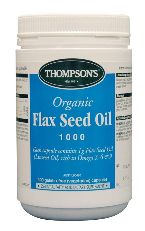 Thompsons Organic Flax Seed Oil 1000mg Capsules 400