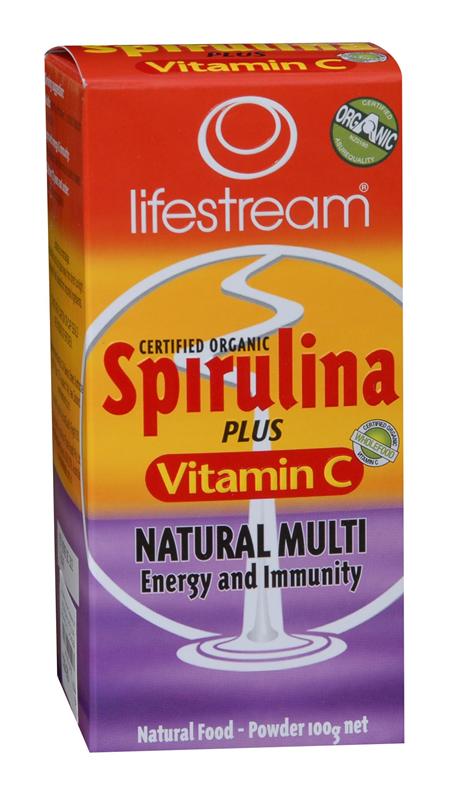 Lifestream Spirulina plus Vitamin C Powder Certified Organic 100g