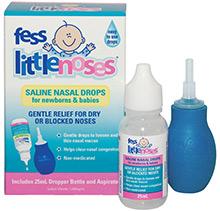 FESS Little Noses Saline Nasal Drops 25ml and Aspirator