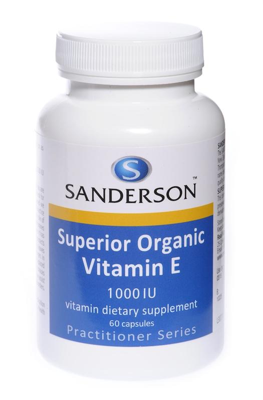 Sanderson Superior Organic Vitamin E 1000IU Capsules 60