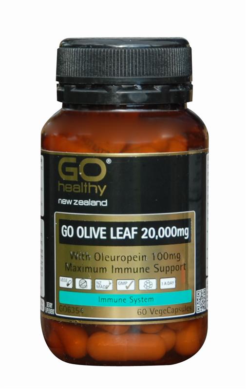 GO Healthy Olive Leaf 20,000mg VegeCapsules 60