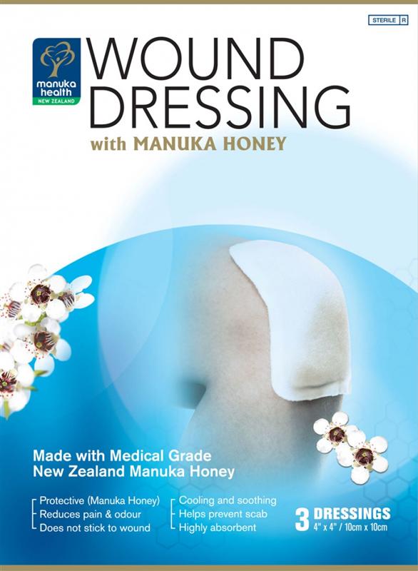 Manuka Health Wound Dressing with Manuka Honey 10cm x 10cm 3