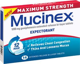 Mucinex Maximum Strength Expectorant Tablets 14