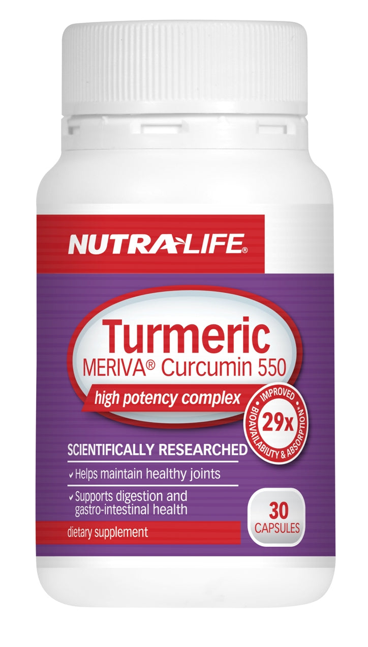 Nutra-Life Turmeric MERIVA Curcumin 550 High Potency Complex Capsules 30