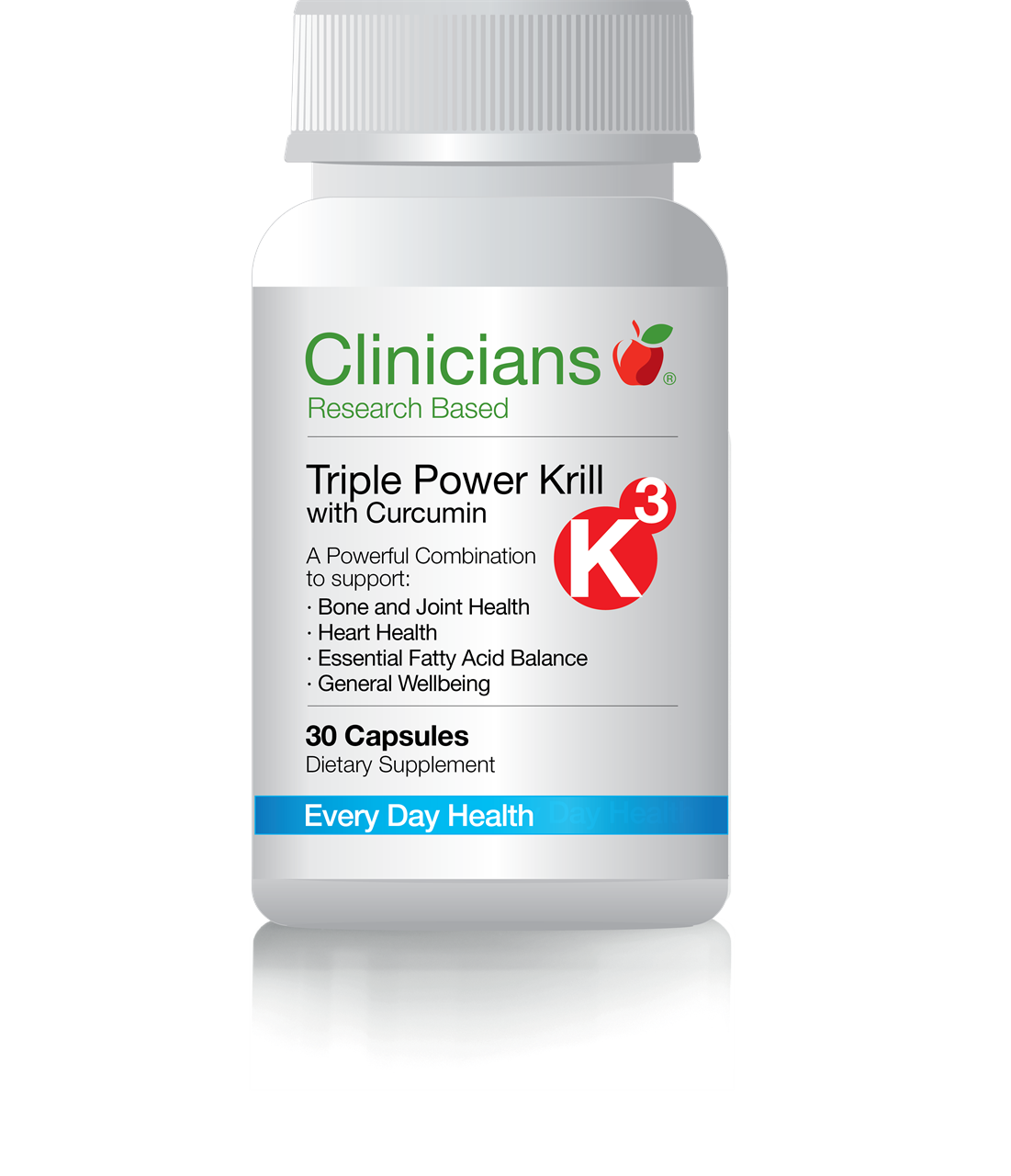 Clinicians Triple Power Krill with Curcumin Capsules 30