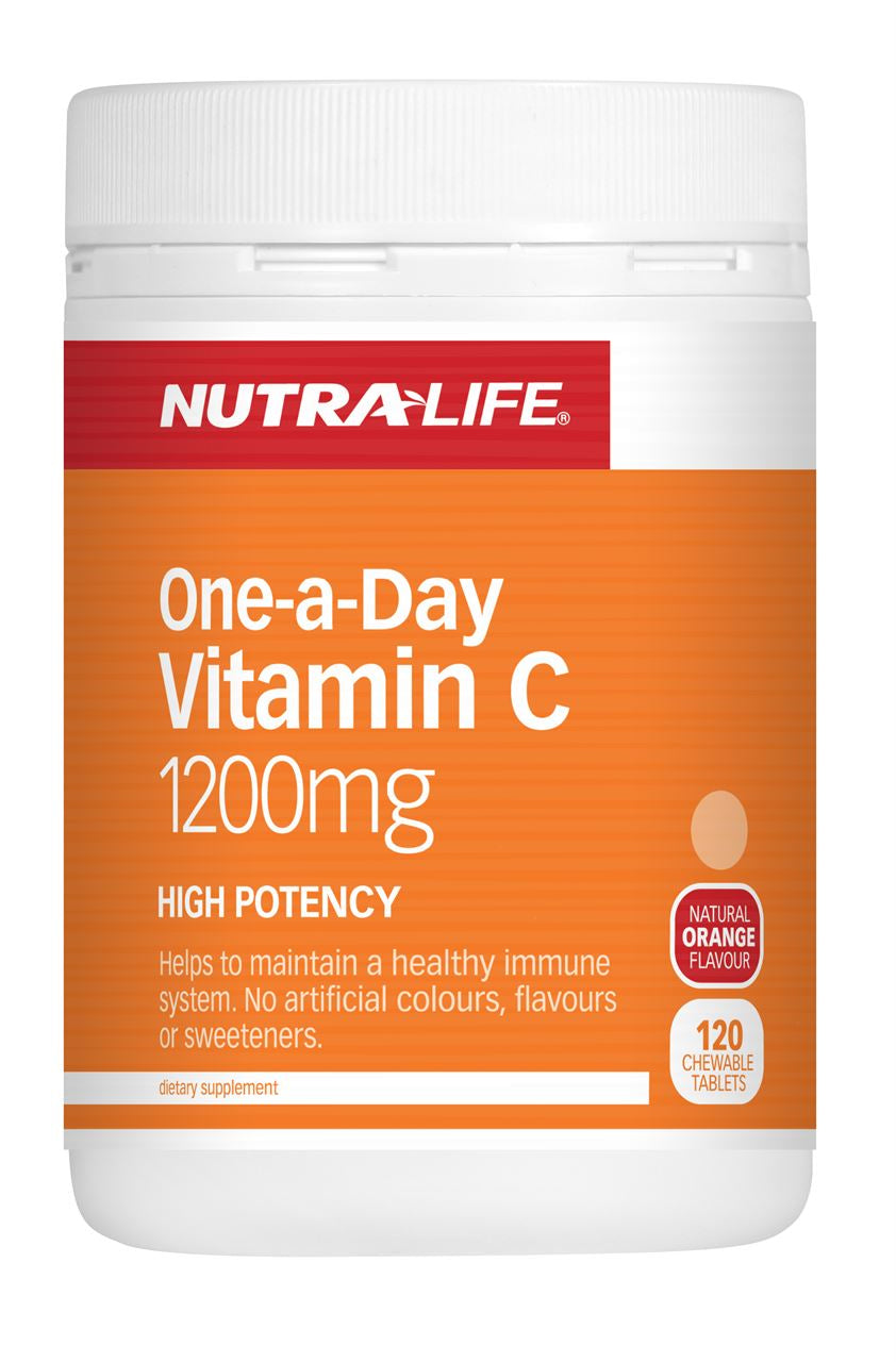 Nutra-Life Vitamin C 1200mg One-A-Day Chewable Tablets 120