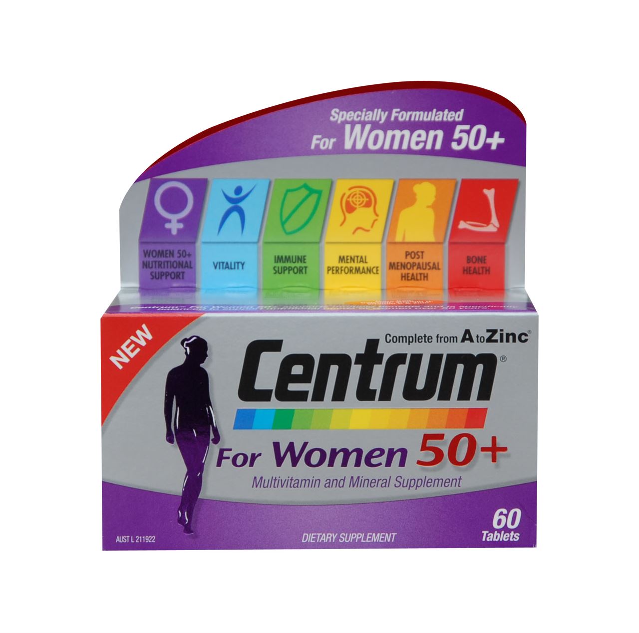 Centrum for Women 50+ Multivitamin and Mineral Supplement Tablets 60