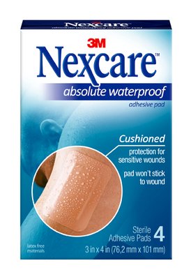 Nexcare Absolute Waterproof Sterile Adhesive Pads (76.2mm x 101mm) 4