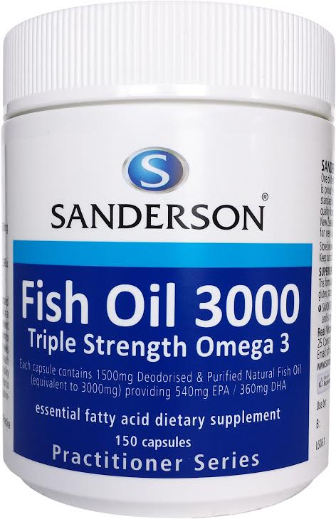 Sanderson Fish Oil 3000 (Triple Strength Omega 3) Capsules 150