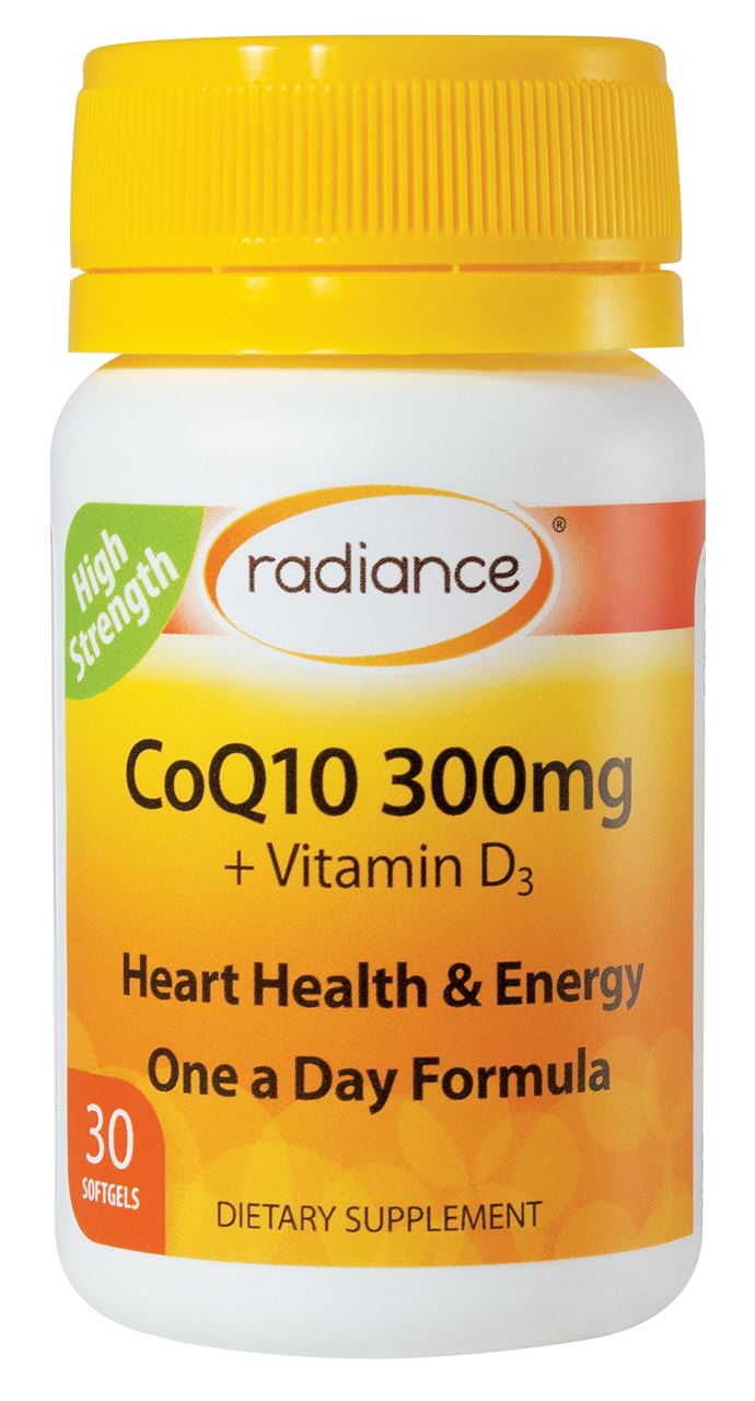Radiance CoQ10 300mg + Vitamin D3 Capsules 30