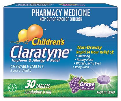 Claratyne Children's 5mg Grape Flavoured Tablets 30 - Limit of 3 Packets Per Customer
