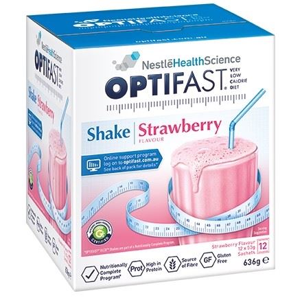 Optifast VLCD Milkshake Strawberry 12 x 53g Sachets