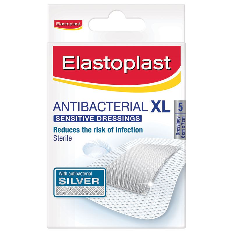 Elastoplast Antibacterial Sensitive Dressings XL 5 (6cm x 7cm)