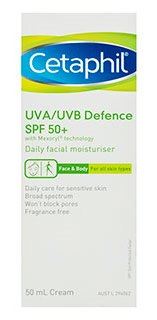 Cetaphil UVA/UVB Defence SPF 50+ Facial Moisturiser 50ml