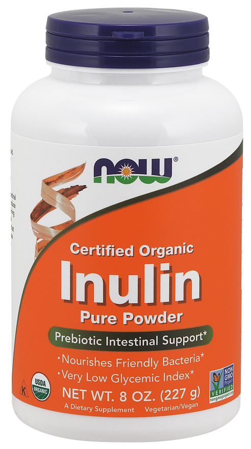 Now Foods Inulin Prebiotic FOS Powder USDA Organic Powder 227g