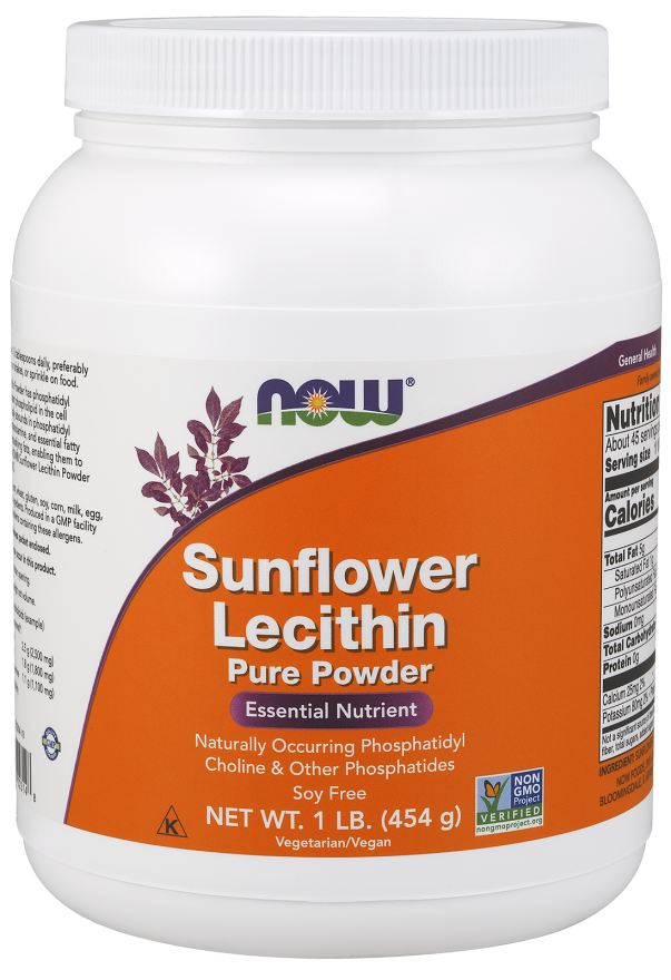 Now Foods Sunflower Lecithin Pure Powder (Non-GMO) 454g