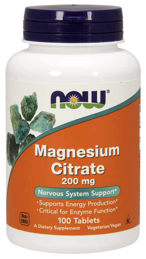 Now Foods Magnesium Citrate 200mg Tablets 100