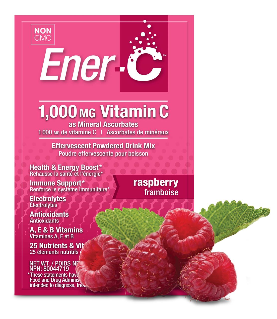 Ener-C Raspberry Multivitamin Drink Mix - 1000mg Vitamin C, Sachets 12