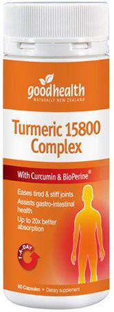 Good Health Turmeric Complex with Curcumin & BioPerine Capsules 90