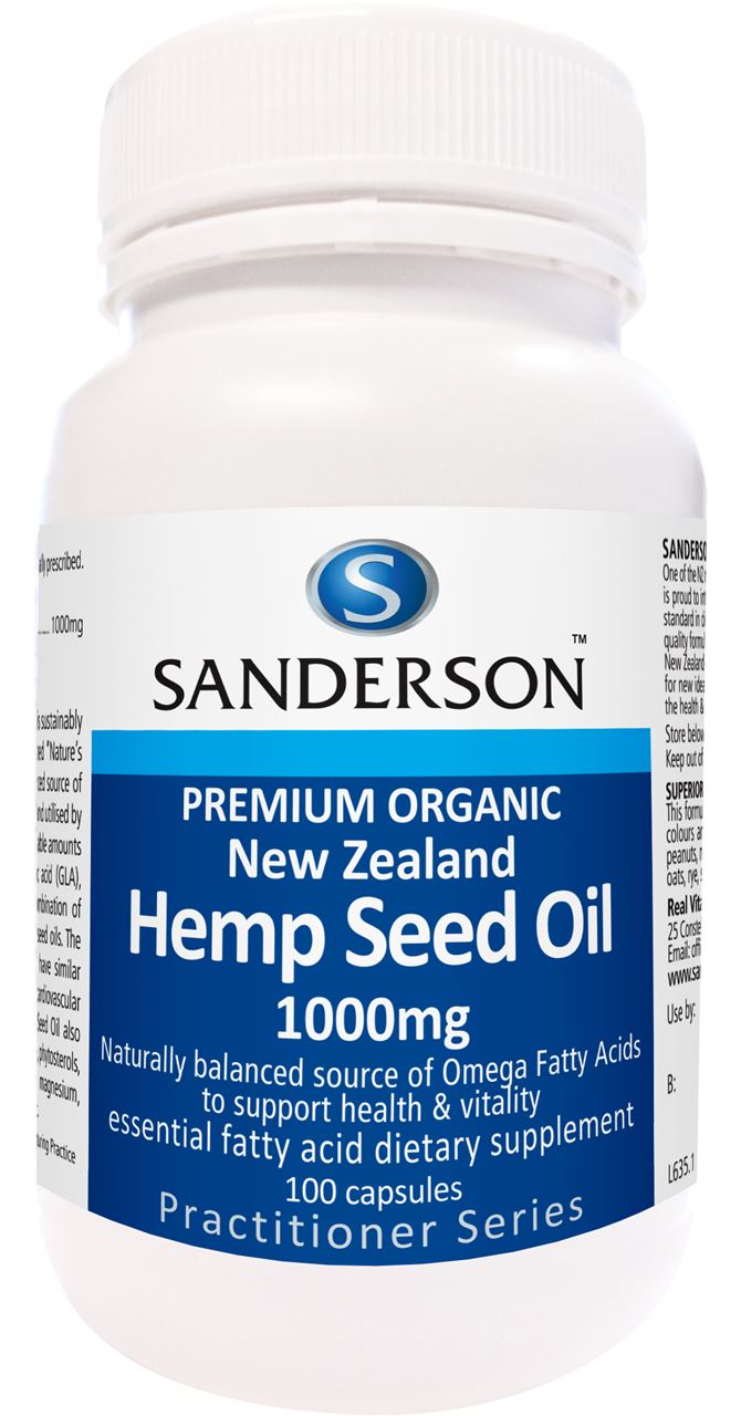 Sanderson Hemp Seed Oil 1000mg Capsules