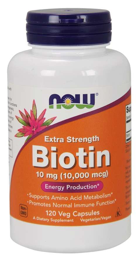 Now Foods Biotin 10mg (10,000mcg) Capsules 120