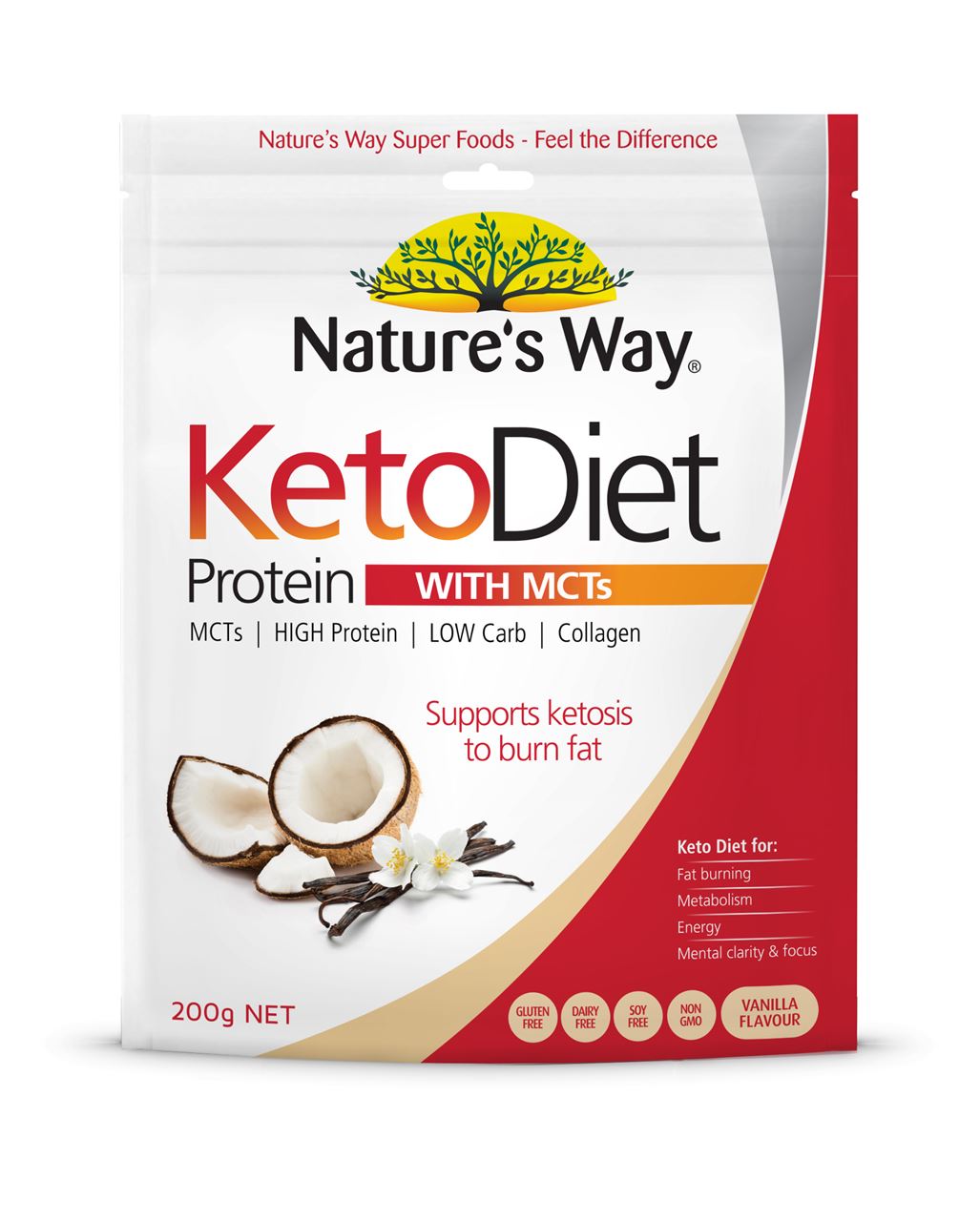 Natures Way Keto Diet Protein Powder with MCTs 200g