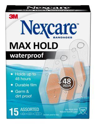 Nexcare Max Hold Waterproof Bandages 15 Assorted