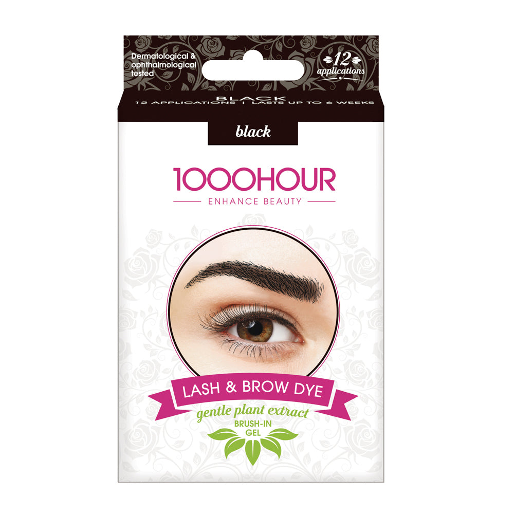 1000 Hour Eyelash & Brow Dye Kit Natural Black 12 Applications