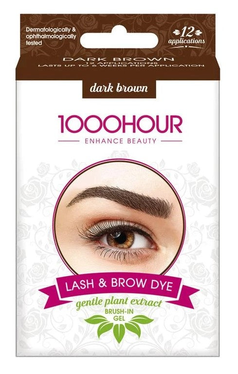 1000 Hour Eyelash & Brow Dye Kit Dark Brown 12 Applications
