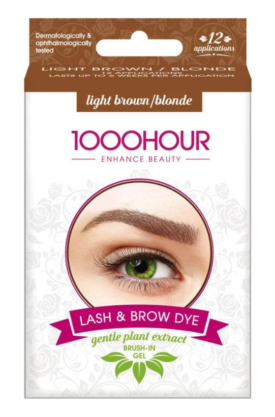 1000 Hour Eyelash & Brow Dye Kit Light Brown 12 Applications