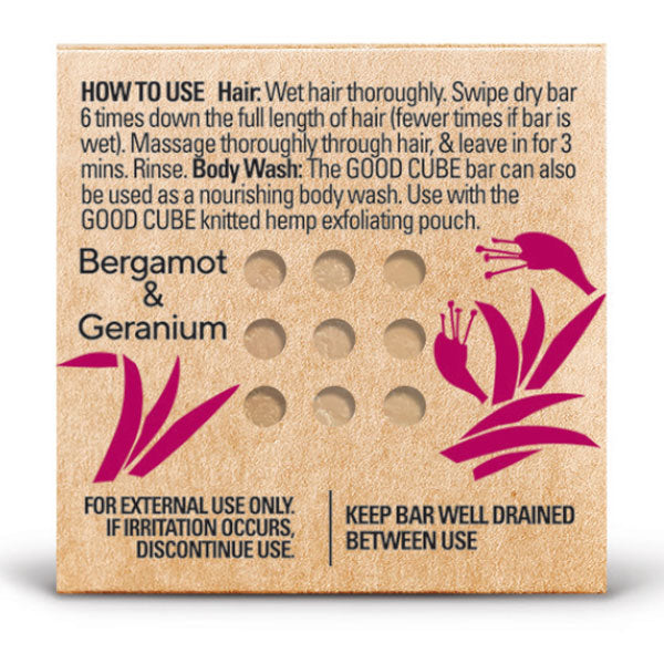 Good Cube 2 in 1 Conditioning Shampoo Bar for Dry & Damaged Hair 120g Directions