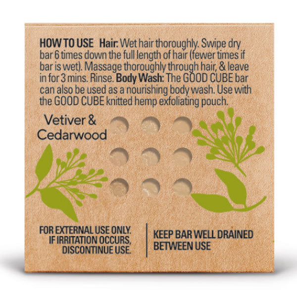 Good Cube 5in1 Multitasker Shampoo Bar Directions