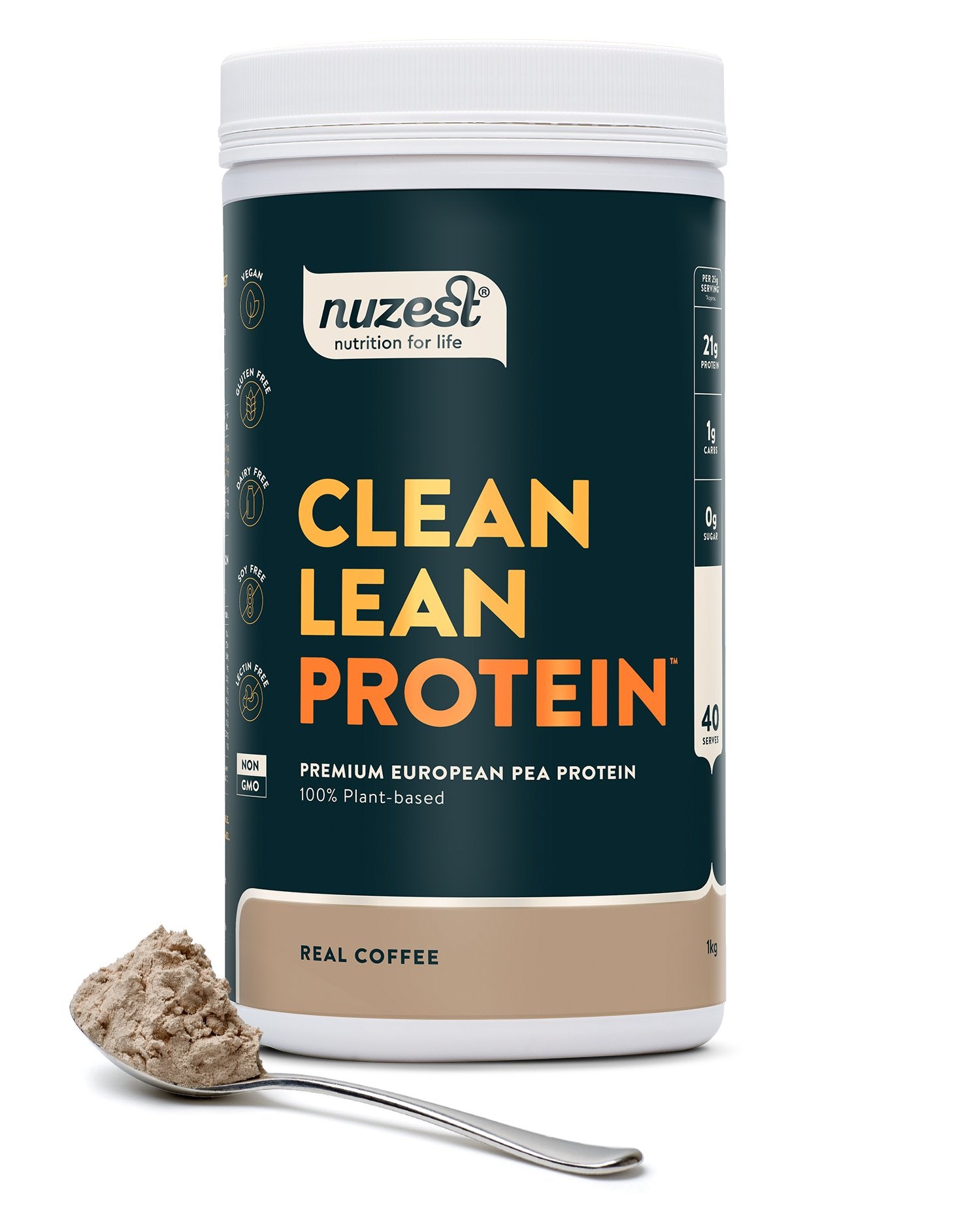 Nuzest Clean Lean Protein Golden Pea Isolate Real Coffee 500g