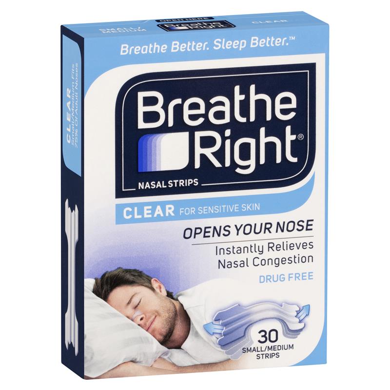 Breathe Right Nasal Strips Clear (Small/Medium) 30