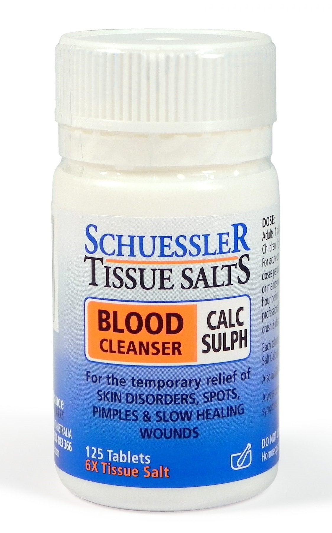 Schuessler Tissue Salts Blood Cleanser Calc Sulph Tablets 125