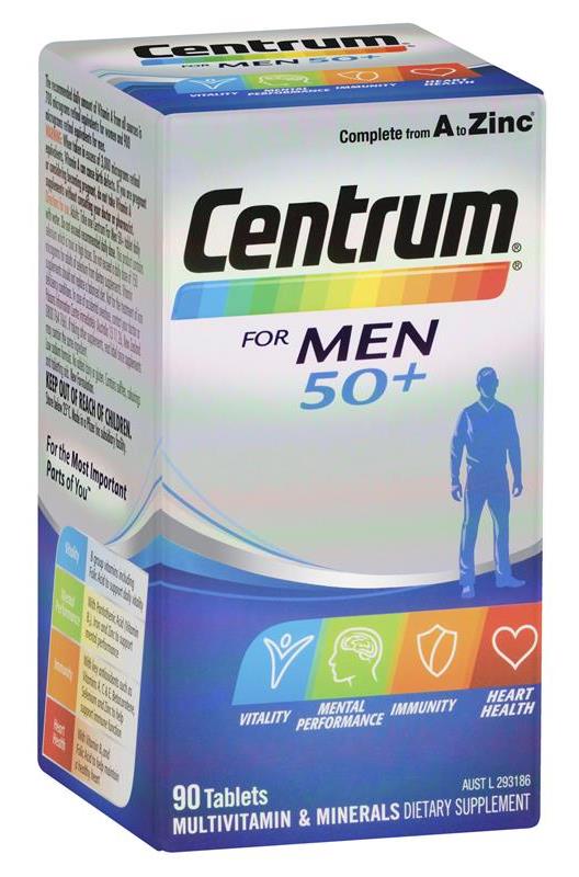 Centrum for Men 50+ Multivitamin and Mineral Supplement Tablets 90