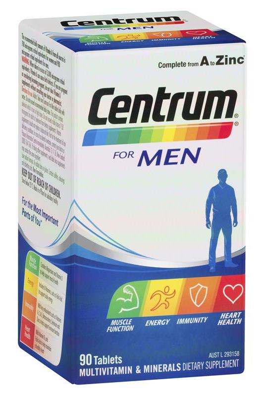 Centrum for Men Multivitamin and Mineral Supplement Tablets 90