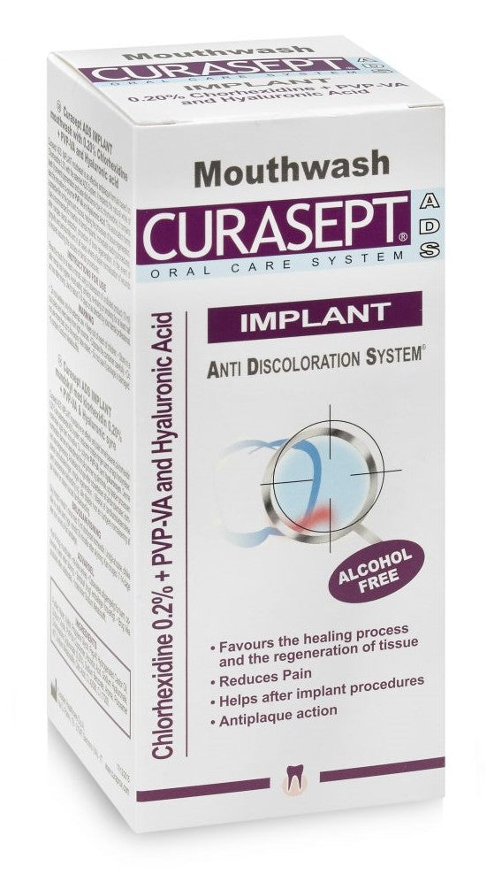 Curasept Implant Chlorhexidine 0.2% Oral Rinse Mouthwash 200ml