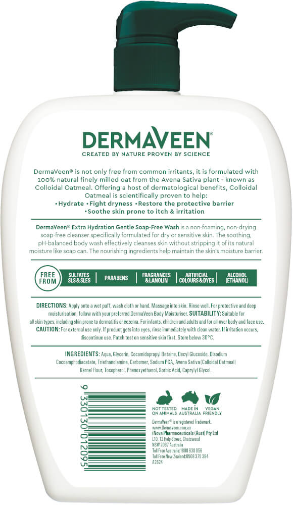 DermaVeen Extra Hydration Soap Free Wash 500ml