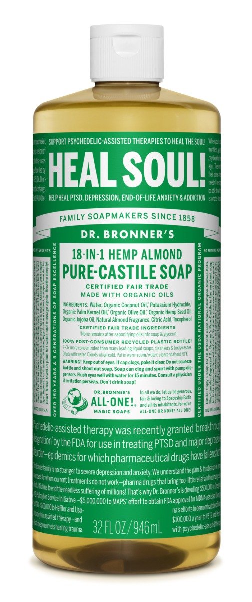 Dr Bronner's 18-in-1 Hemp Almond Pure Castile Soap 946ml