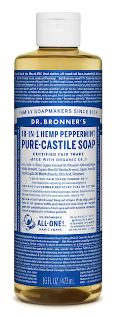 Dr Bronner's 18-in-1 Hemp Peppermint Pure Castile Soap 473ml
