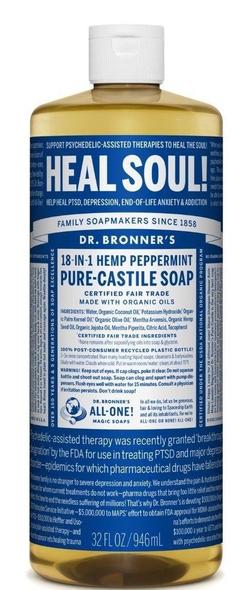 Dr Bronner's 18-in-1 Hemp Peppermint Pure Castile Soap 946ml